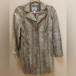 🤎🤍 Vakko - VINTAGE - Y2K - genuine leather - snake print coat